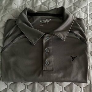 Old Navy Active Dri Fit Gray Black Polo Large